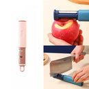 2 PCS 2 in 1 Stainless Steel Peeler Tungsten Steel Sharpener(Pink)