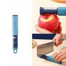 2 PCS 2 in 1 Stainless Steel Peeler Tungsten Steel Sharpener(Blue)