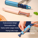 2 PCS 2 in 1 Stainless Steel Peeler Tungsten Steel Sharpener(Orange)