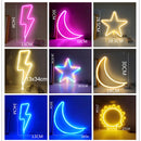 Neon LED Modeling Lamp Decoration Night Light, Style: Blue Pink Thunder