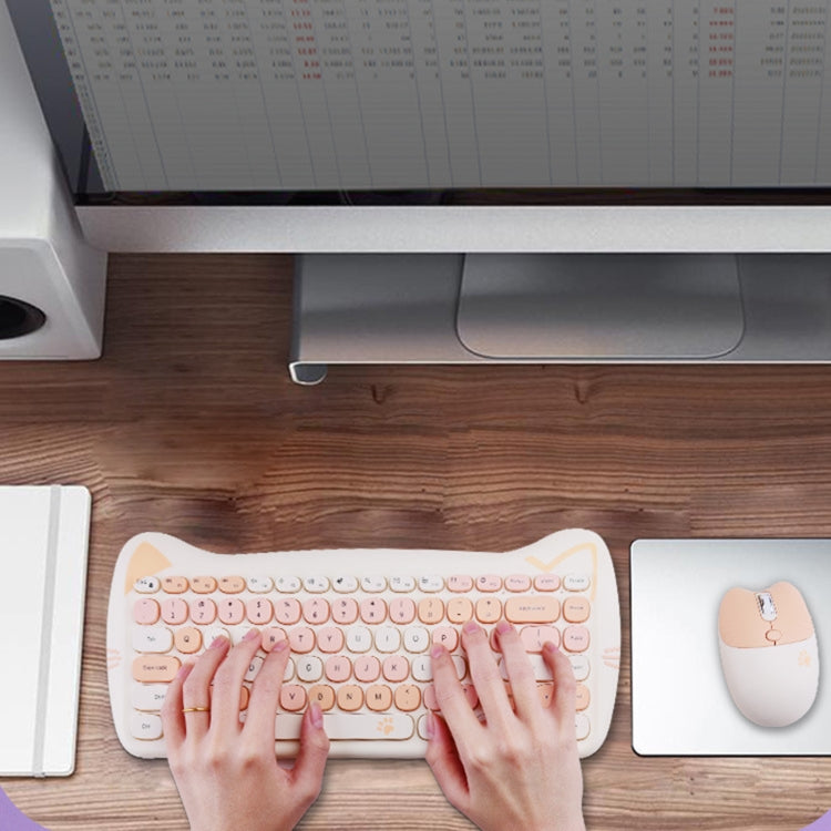 MOFii 2.4GHz 84 Keys Wireless Keyboard and Mouse Set(Pink)