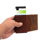 Anti-Theft Positioning Wallet Men Card Holder Mini Wallets For Airtag(Cowhide Brown)