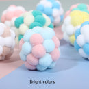 3 PCS CT0115 Macaron-Colored Plush Ball Funny Cat Toy