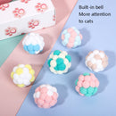 6 PCS CT0115 Macaron-Colored Plush Ball Funny Cat Toy