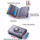 RFID Automatic Pop-Up Card Holder Multi-Function Locator Wallet For AirTag(Brown)