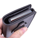 RFID Automatic Pop-Up Card Holder Multi-Function Locator Wallet For AirTag(Brown)