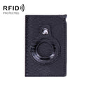 Lizard Pattern RFID Anti-Theft Card Holder With Tracker Hole For Airtag(Black)