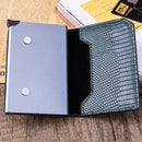 Lizard Pattern RFID Anti-Theft Card Holder With Tracker Hole For Airtag(Green)