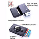 Lizard Pattern RFID Anti-Theft Card Holder With Tracker Hole For Airtag(Black)