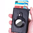 Lizard Pattern RFID Anti-Theft Card Holder With Tracker Hole For Airtag(Black)