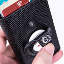 Lizard Pattern RFID Anti-Theft Card Holder With Tracker Hole For Airtag(Black)