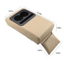 Car Armrest Box Increased Support With Rear Seat Water Cup Holder(Beige)