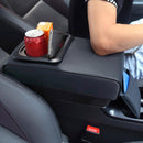 Car Armrest Box Increased Support With Rear Seat Water Cup Holder(Black)