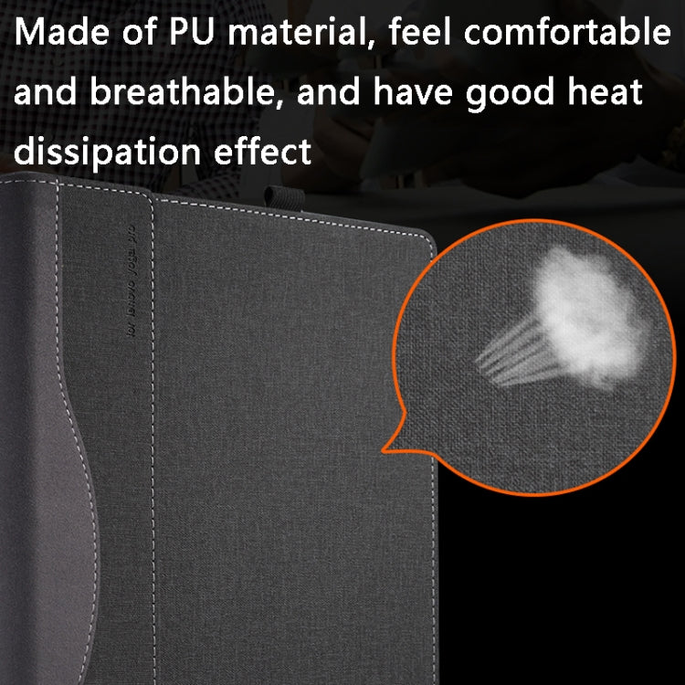 PU Leather Laptop Protective Case For HP Envy X360 15-BP / CN / DR / DS(Black)