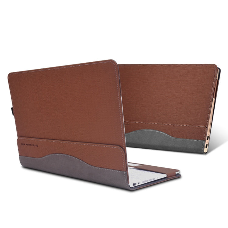 13.3 inch PU Leather Laptop Protective Case For HP SPECTRE X360(Business Brown)