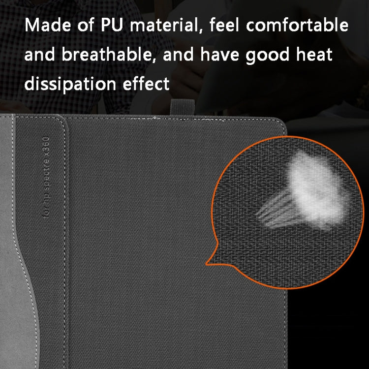 13.3 inch PU Leather Laptop Protective Case For HP SPECTRE X360(Gentleman Gray)