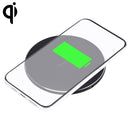 Q25 15W Plaid Pattern Desktop Metal Round Wireless Charger(Black )