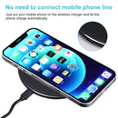 Q25 15W Plaid Pattern Desktop Metal Round Wireless Charger(Black )