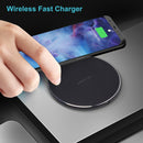 Q25 15W Plaid Pattern Desktop Metal Round Wireless Charger(White)