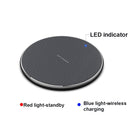 Q25 15W Plaid Pattern Desktop Metal Round Wireless Charger(Black )