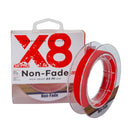 NON-FADE X8 150m 8 Code PE Pish Line, Line number: No. 0.8(Red)