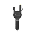 SUMI-TAP SLCC-001 Car Charger with 8 Pin + Micro USB + USB-C / Type-C Retractable Cable, Model: USB Type (Black)