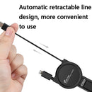 SUMI-TAP SLCC-001 Car Charger with 8 Pin + Micro USB + USB-C / Type-C Retractable Cable, Model: Folding Type (Black)