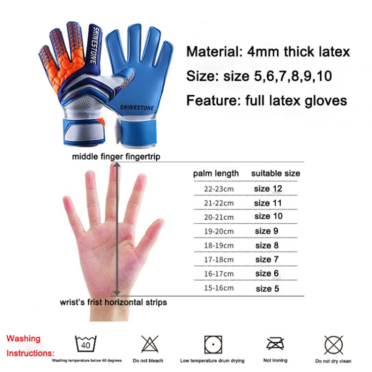 SHINESTONE ST915 1 Pair Finger Guards Thick Latex Goalkeeper Gloves, Size: 5(Blue)