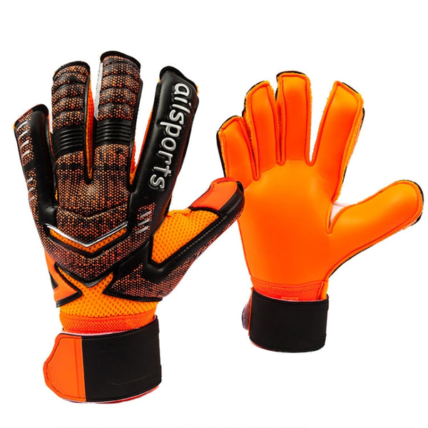 Ailsports ST5511 1 Pair Goalkeeper Thicken Latex Fingers Protection Gloves, Size: 5(Orange)