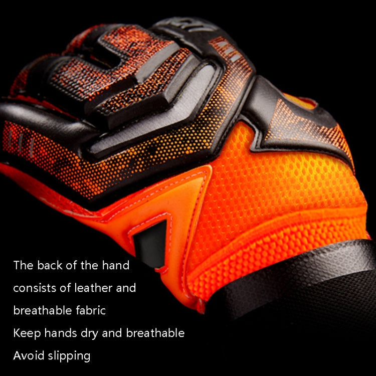 Ailsports ST5511 1 Pair Goalkeeper Thicken Latex Fingers Protection Gloves, Size: 5(Orange)