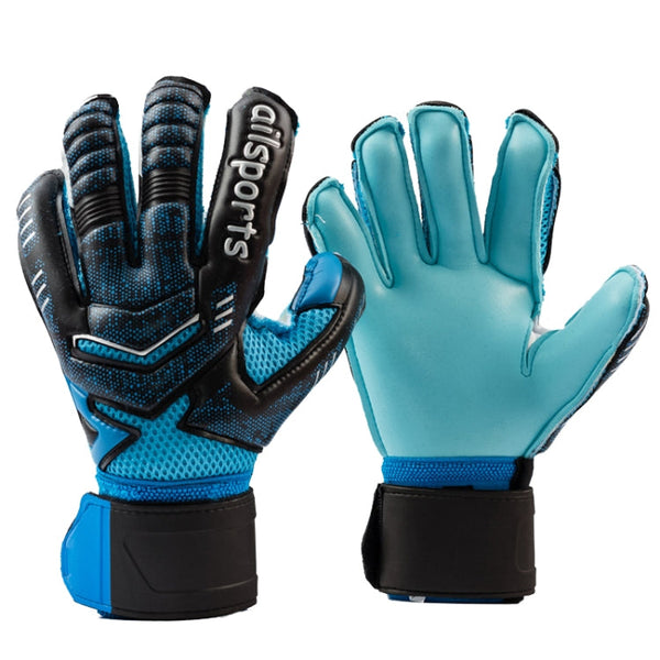Ailsports ST5511 1 Pair Goalkeeper Thicken Latex Fingers Protection Gloves, Size: 7(Blue)
