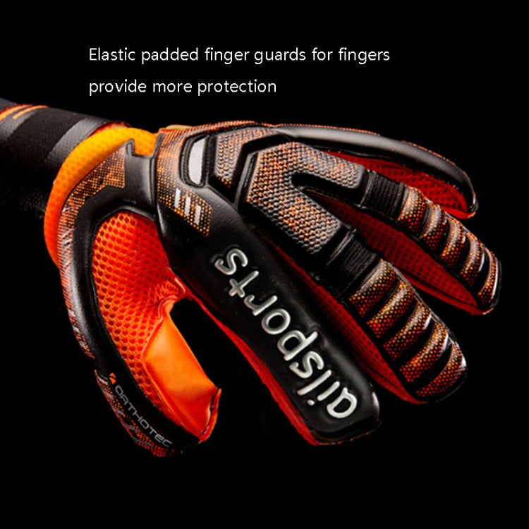 Ailsports ST5511 1 Pair Goalkeeper Thicken Latex Fingers Protection Gloves, Size: 7(Blue)