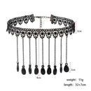 Fringe Lace Gothic Lolita Vintage Necklace,Style: 1557