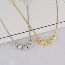 2 PCS Frosted Transfer Bead Clavicle Chain Necklace(Gold)