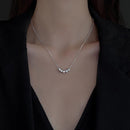 2 PCS Frosted Transfer Bead Clavicle Chain Necklace(Platinum)