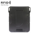 RFID Metal Anti-Theft Credit Card Holder(Black Metal + Black Skin)
