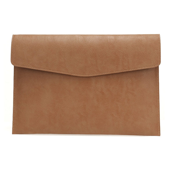 PU Leather Litchi Pattern Sleeve Case For 13.3 Inch Laptop, Style: Single Bag (Light Brown)