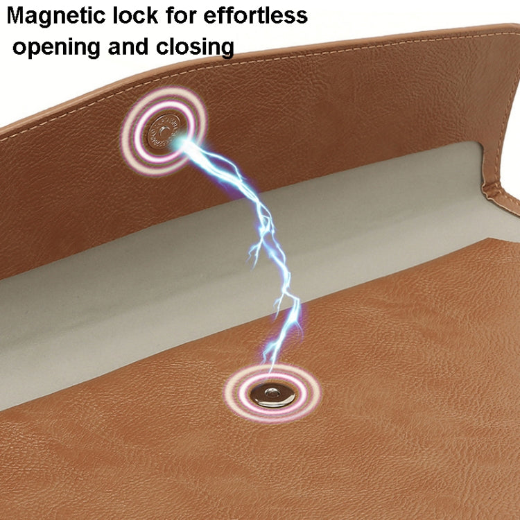 PU Leather Litchi Pattern Sleeve Case For 13.3 Inch Laptop, Style: Single Bag ( Black )