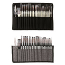 24 PCS/Set Canvas Bag Nylon Wool Gouache Brush Set(Pearl White Pole Black Bag)