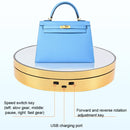 25cm Adjustable Speed Electric Rotating Display Stand Video Shooting Props Turntable(White Mirror)