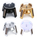 High-Footed UFO Solar 9cm 360 Rotating Display Stand Props Turntable(Black Blue Light)
