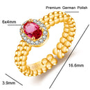 2 PCS J361 Vintage Ladies Inlaid Natural Pigeon Blood Redstone Ring(Golden)