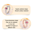 2 PCS J361 Vintage Ladies Inlaid Natural Pigeon Blood Redstone Ring(White Gold)