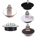 25cm USB Power Rotating Display Stand Video Shooting Props Turntable(Black+Black Velvet)