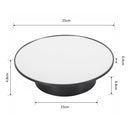 25cm USB Power Rotating Display Stand Video Shooting Props Turntable(White+White Velvet)
