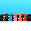 10 PCS Metal Paint Key Ring Car Pendant(Blue)