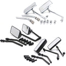 1 Pair HP-J009 Motorcycle Square Reversing Mirror(Black)