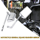 1 Pair HP-J009 Motorcycle Square Reversing Mirror(Black)