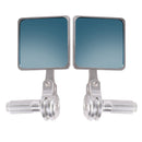 1 Pair HP-J023 Motorcycle Modified Retro Square Rearview Mirror(Silver)