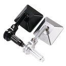 1 Pair HP-J023 Motorcycle Modified Retro Square Rearview Mirror(Black)